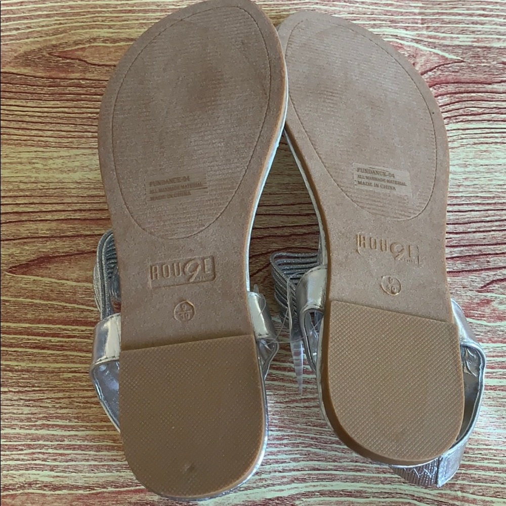Silver Rhinestone Cord Thong Sandals - Picture 7 of 8